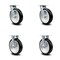Service Caster 8 Inch Rubber on Aluminum Caster Set with Roller Bearings 2 Swivel Lock 2 Rigid SCC-30CS820-RAR-BSL-2-R-2 - alternate 1